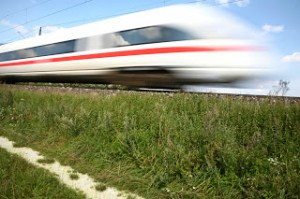 speeding train