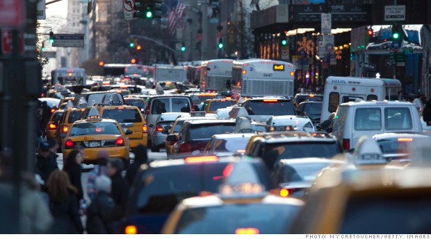 New York traffic during rush hour